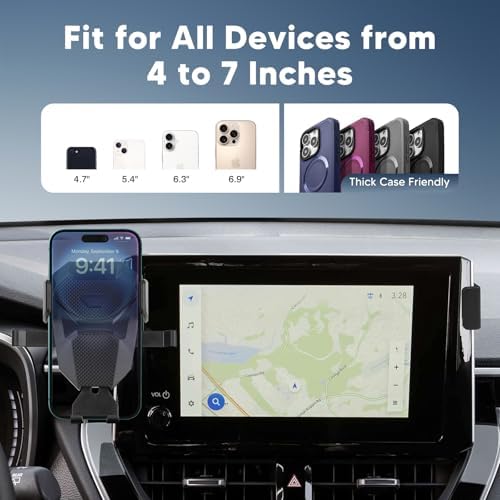 Upgrade Your Toyota Corolla Driving Experience – Custom 360° Phone Holder for 2019-2025 & Corolla Cross 2022-2025 – Adjustable Mobile Stand for 8-Inch Screens – Effortless Tool-Free Installation & Enhanced Safety Accessory for Seamless Connectivity on the Road