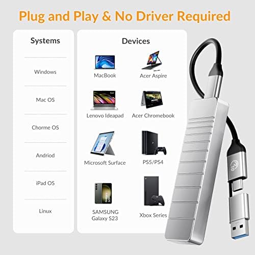 Elevate Your Data Storage with i Dsonix M.2 NVMe SATA SSD Enclosure Adapter – Premium 100% Aluminum Design, USB C&A 3.2 Gen 2 Connectivity for Lightning-Fast 10 Gbps Speeds and 6 Gbps for SATA/NGFF Drives, Compatible with M-Key/B+M Key SSDs (2230/2242/2260/2280), Featuring UASP & TRIM Support for Optimal Performance, Tool-Free Installation for Quick Setup, Compact and Portable for On-the-Go Professionals – Perfect Upgrade for Gamers and Content Creators Seeking Enhanced Efficiency and Reliability in Their Workflows.