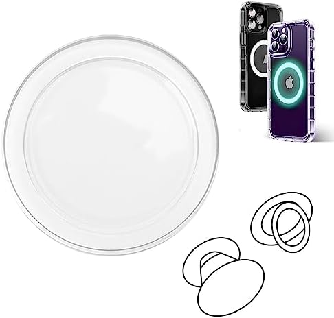 Ultra-Slim Luminous Magnetic Base for Pop Socket – Versatile Clear Stand Compatible with i Phone 12/13/14/15 Pro Max & Plus – Enhanced Mag Safe Integration for Effortless Hands-Free Viewing – Ideal for Magnetic Charging Accessories – Lightweight Acrylic Design with N52 Magnets – Perfect for All Smartphones with Optional Magnetizing Sheet