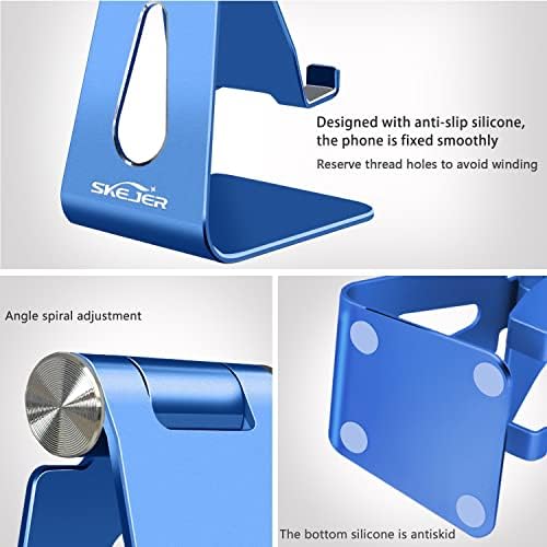 Adjustable Cell Phone Stand, Phone Holder,Tablet Stand Dock,Aluminum Desktop Compatible with iPhone 12 iPad,Samsung Galaxy,Google All Smart Phone/Tablets Under 10 in-Rose Gold + Royal Purple – Enhanced Compatibility and Speed