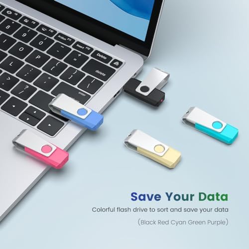 KEXIN 10 Pack 8 GB Swivel USB Flash Drives – Versatile Portable Storage with LED Indicator for Effortless Data Transfer and Enhanced Device Compatibility