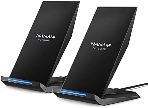 NANAMI Dual Pack Fast Wireless Charging Stands – Qi Certified for i Phone 16/15/14/13/12 Pro Max & Samsung Galaxy S24/S23/S22/S21/S20, Google Pixel Compatible – Effortless Cable-Free Power for All Devices
