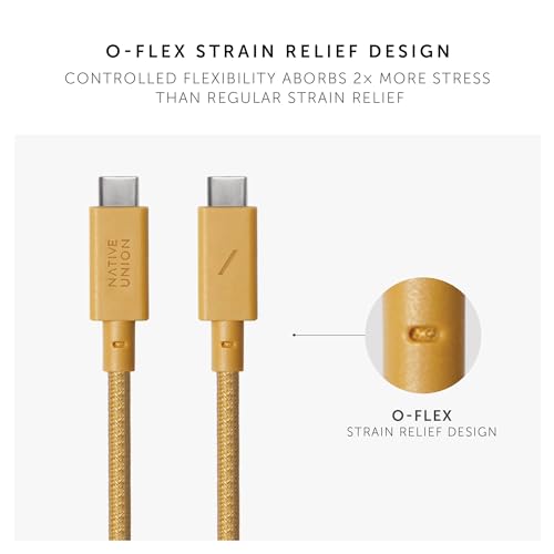 Native Union Anchor Cable 240 W: 10 ft Eco-Friendly Reinforced Braided USB-C to USB-C Power Delivery 3.1 Charging Cable with Weighted Knot for i Phone 16, Mac Book Pro 14″/16″ M2 – Ultra-Fast, Durable, Tangle-Free Charging Solution