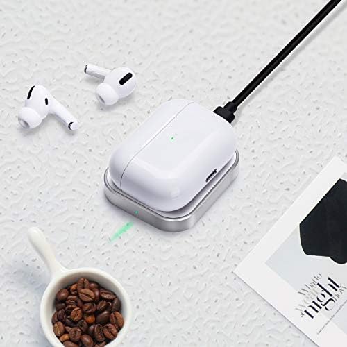 Sleek Silver Wireless Charging Dock for Air Pods Pro 2/3 & Air Pods 2 – Fast, Universal Power Solution for Effortless Charging Anywhere – Modern Aluminum Alloy Design for Home, Office, and Travel Convenience
