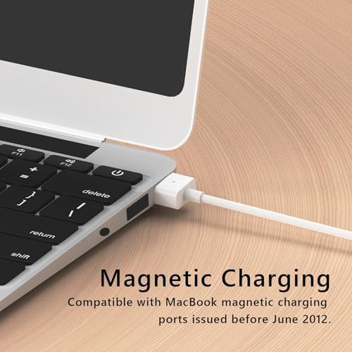 61 W Magnetic Charging Cable for Mac Book Air & Pro – 6 ft TPE Cable Only (Requires 60 W PD Charger) – Enhanced Compatibility with Mag Safe 1 Models A1278 A1286 – Fast Charging with Indicator Light – Durable & Easy to Clean Design