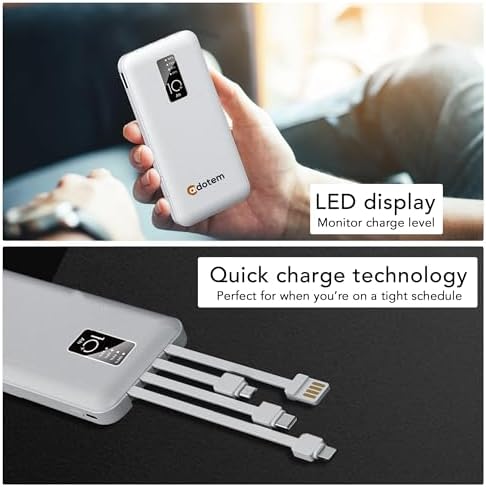 Ultra-Fast Portable Power Bank with Multi-Device Compatibility – 10000 m Ah External Battery Pack for i Phone, Google Pixel, i Pad, and Android Phones – Sleek White Design for On-the-Go Charging Solutions