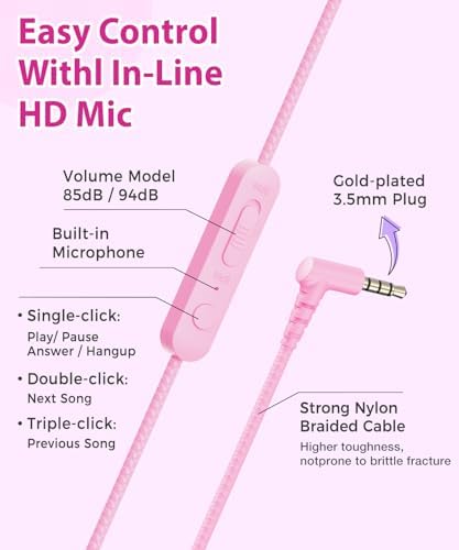 Rockpapa C24 Foldable Kids Headphones with Microphone – Lightweight Wired Audio Solution in Eye-Catching Purple & Green for School, Travel, and Play – Ideal for Young Listeners with Enhanced Compatibility and Superior Portability