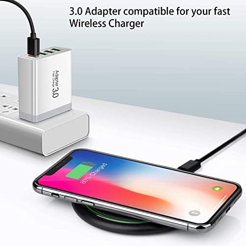 Ultra-Fast 4-Port USB Wall Charger – Multi-Device Power Adapter with Quick Charge 3.0 Technology for i Phone 16 Series, Samsung Galaxy S25/S24, Google Pixel 7 – Compact, Efficient & Safe Charging Solution for Home and Travel