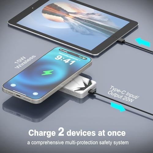 Compact Magnetic Power Bank – 5000 m Ah Wireless Charger with 20 W PD Fast Charging for i Phone 16/15/14/13/12 Pro/Mini/Max – Sleek Gold Design for Enhanced Portability and Compatibility