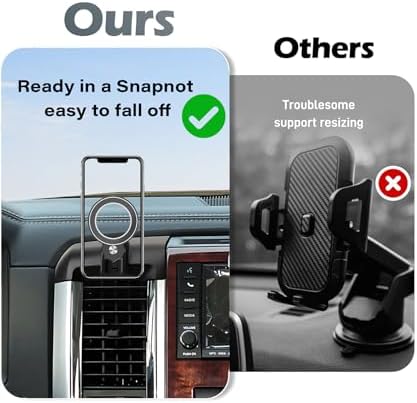 Magnetism Dodge Ram 1500/2500/3500 Phone Holder – Mag-Safe Compatible Hands-Free Car Mount with 360-Degree Rotation for Optimal Viewing – Adjustable Magnetic Cell Phone Accessory Preserving Air Vent Functionality for Safe Driving and Navigation