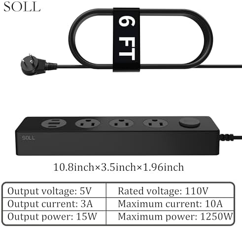 Ultimate IPX9 Weatherproof Outdoor Power Strip with 3 Outlets & 3 USB Ports (2 USB-C) – 5.18 FT Heavy-Duty Extension Cord for Versatile Power Solutions in Garden, Bathroom, Kitchen, Garage, and Office – Reliable Surge Protection & Fast Charging for All Devices