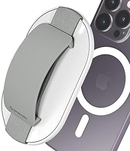 Magnetic Phone Grip for Mag Safe – Sinjimoru M-SGrip Black | Ultra-Strong 2600 g Magnetic Force for i Phone 12-16 | Slim, Pocket-Friendly Design for Effortless Everyday Use | Enhanced Compatibility with Mag Safe Cases and Phones | Comfortable Multi-Angle Holding Solution for Enhanced User Experience
