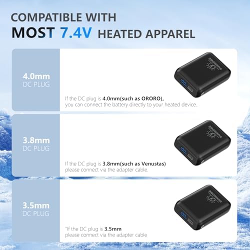 12000 m Ah Heated Vest Battery Pack – Versatile Power Bank for Heated Apparel with DC/USB/Type-C Outputs and LED Indicator – Ultimate Compatibility for Jackets, Pants, and Blankets – Stay Warm and Charged Anywhere