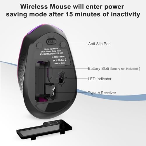 Elevate Your Productivity with the Race GT USB C Wireless Mouse – Ergonomic Design, 2.4 GHz Connectivity, and 6 Customizable Buttons for Mac & PC Users – Precision at Your Fingertips with Adjustable DPI Settings for Seamless Work and Play