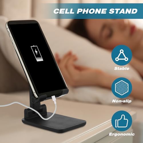 24 Pcs Cell Phone Stand Desk Table Adjustable Angle Height Phone Stand Foldable Portable Mobile Holder Silicone Pad Smartphone Tablet Holder Bulk for Office Travel Filming Photography – Enhanced Compatibility and Speed