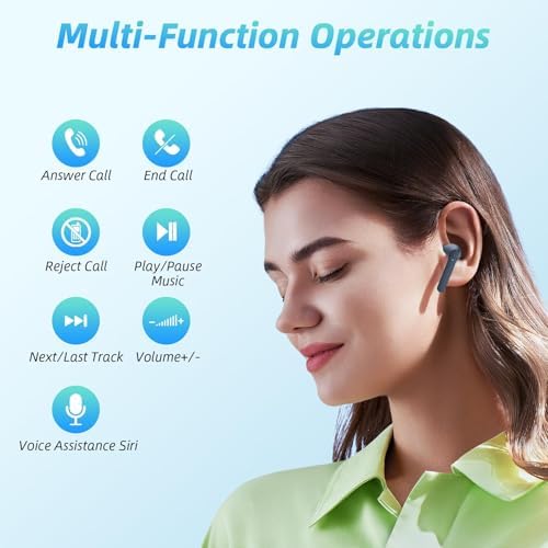 Unleash Your Sound with BEBEN Wireless Earbuds – 40-Hour Playtime & 8-Hour Continuous Playback, IPX6 Waterproof with Superior Stereo Audio, Ergonomic Fit, and Built-in Microphone for Seamless i OS & Android Compatibility – Ideal for Active Lifestyles and Sports Enthusiasts