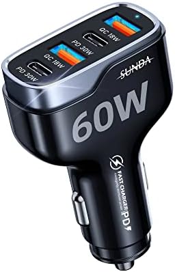 Experience Unmatched Power on the Road with the SUNDA 5-Port USB C Car Charger – 120 W Fast Charging Adapter Featuring Dual Type C PD 65 W, 3 USB-A QC3.0 Ports for i Phone 16/15 Pro/Max, i Pad Pro, Galaxy, and Samsung Devices – Sleek, Efficient, and Multi-Device Friendly for the Modern Traveler
