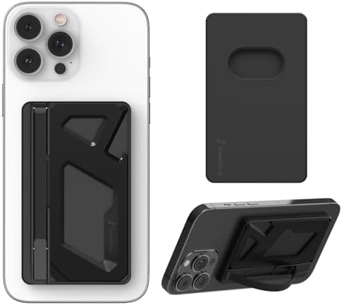 Mag Sleek Grip-X Magnetic Wallet with Advanced Anti-RFID Security | Ultra-Slim Card Holder & Versatile Phone Grip Stand for Mag Safe-Compatible i Phone 16 Pro Max, 15, 14, 13 | Stylish and Functional Mobile Accessory for Effortless On-the-Go Organization