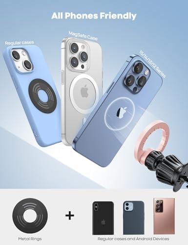 Lamicall Mag Safe Car Phone Mount – Ultra-Stable Magnetic Air Vent Holder with 20 Super Magnets for i Phone 16, 15, 14, 13 Pro Plus Max – Secure Hands-Free Navigation & Optimal Viewing Angles – Effortless Installation for Safe Driving