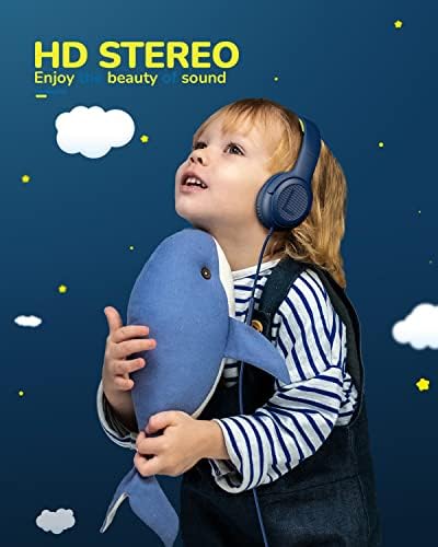 Premium Volume-Limiting Kids Wired Headphones with Microphone – Ultimate Hearing Protection at 85/94 d B – Foldable On-Ear Design for Effortless Travel – Perfect for Learning, Gaming, and Entertainment – Universal 3.5 mm Compatibility for All Devices