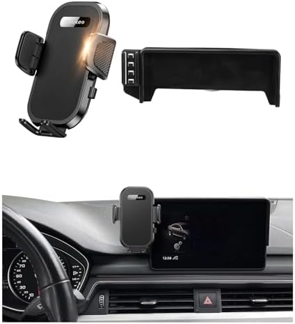 Revolutionary Audi A4 & Q5 8.3-Inch Screen Phone Mount with Integrated Glasses Case – Adjustable Cradle for 4-7 Inch Smartphones, Enhancing Driving Safety and Convenience – Premium Auto Accessory for Optimal Organization and Style