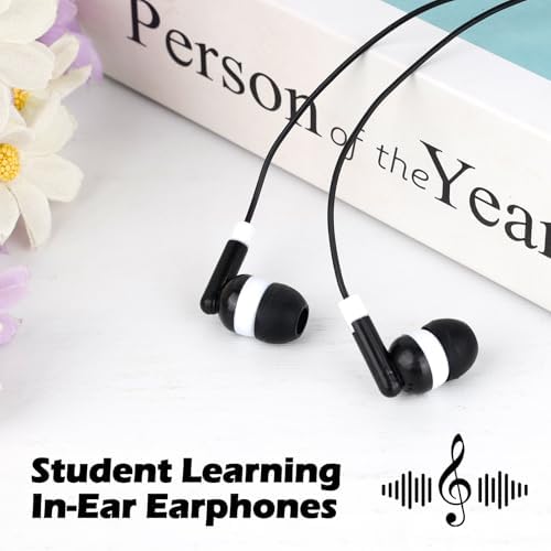 Vibrant 60-Pack Kids Earbuds – Durable Wired Earphones for Classroom Learning – Lightweight 3.5 mm Student Headphones Compatible with PCs, Chromebooks & Laptops – Colorful Design to Engage Young Minds – Ideal for Daily Educational Use