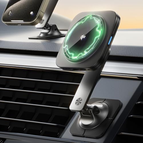 Transform Your Driving Experience with the ESR Qi2 15 W Mag Safe Car Mount Charger – Universal Dashboard & Tesla Compatible Magnetic Wireless Charger for i Phone 16/15/14/13/12 – Adjustable Phone Holder for Optimal Viewing – Fast Charging & Enhanced Safety Features