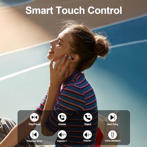 Elevate Your Audio Experience with Blackview 2025 Premium Wireless Earbuds – Cutting-Edge Bluetooth 5.3 for Superior Connectivity, 56-Hour Extended Playtime, Immersive Noise Cancelling, Deep Bass Hi-Fi Sound, IPX7 Waterproof for Ultimate Durability, LED Battery Indicator for Effortless Monitoring – Ideal for i Phone & Samsung Users Seeking Unmatched Comfort During Workouts and Daily Activities