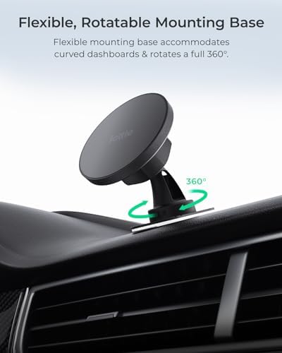 i Ottie i Tap 3 Magnetic Dashboard Smartphone Holder – Universal Car Mount for i Phone & Android with Mag Safe Support, Effortless One-Hand Operation, Quick Adhesive Setup for Secure and Safe Driving