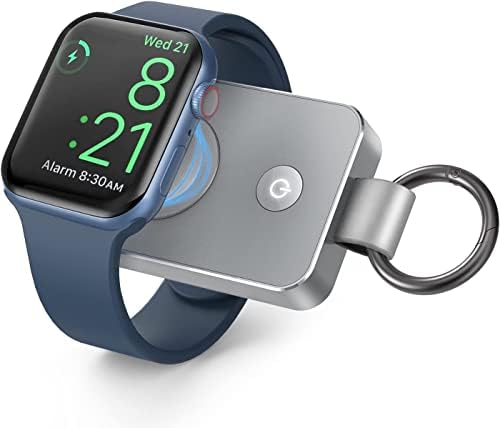 i.VALUX Chic Pink Portable Wireless Charger for Apple Watch Series 10/9/8/Ultra/7/6/5/4/3/2/SE – Magnetic Keychain Power Bank with 1000 m Ah Capacity for Effortless Travel Charging – Stylish Gift for Moms and Girls’ Birthdays – Enhanced Compatibility and Fast Charging Solution