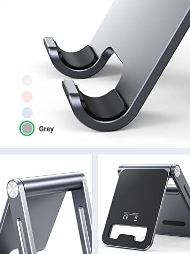 UGREEN Phone Stand for Desk Cell Phone Holder Adjustable Compatible with iPhone 15/14/13/12 Pro Max/11/XS Max/XR/X/8 Plus/Nintendo Switch, Aluminum Metal Desktop Stand Portable, Space Grey – Enhanced Compatibility and Speed