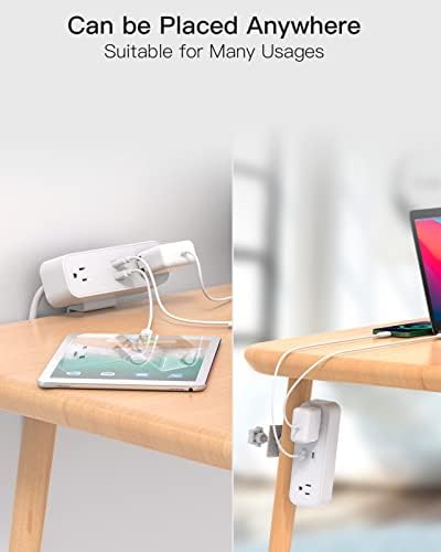 Power Up Your Workspace: 10 ft Desk Clamp Power Strip with 65 W USB-C Fast Charger & QC 18 W USB-A Ports – Ultimate Desktop Power Station for Home and Office Efficiency, Enhanced Surge Protection & Flexible Placement Solutions