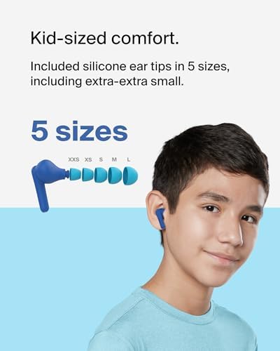 Belkin Sound Form Nano 2 Kids Bluetooth Earbuds – Safe Listening at 85 d B, 28-Hour Playtime, IPX5 Water-Resistant Design, Built-in Microphone for Clear Communication – Perfect for i Phone, i Pad, Galaxy – Stylish and Durable Pink Earbuds for Young Music Lovers