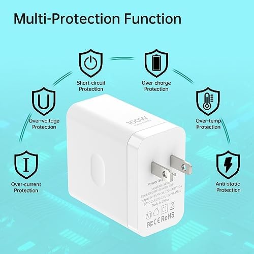 Ultra-Fast 100 W Block Charger for One Plus & Realme – Versatile Charging with 5 ft Cable for One Plus 13, 12, 11, 10, 9 Pro & More – High-Speed Power Delivery, Overcharge Protection, Compact Design for Travel