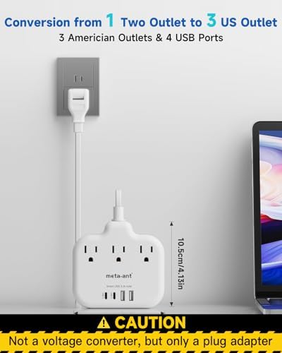 Ultimate Universal Travel Plug Adapter with PD30 W Fast Charging Hub – 3 Multi-Port Connectivity for International Travel, Featuring Dual USB-C & USB-A Outputs, 3 ft Extension Cord for Effortless Power in EU, US, UK, France & Spain – Perfect Solution for Global Adventurers Seeking Reliable Charging Options