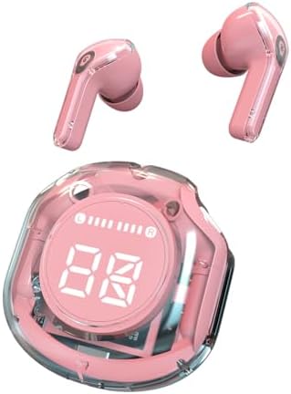 Baby Blue Crystal Earbuds – Immerse Yourself in Chic Audio Elegance with Luxurious Sound Quality & Stylish Transparent LED Charging Case – Advanced Wireless Connectivity & Quick Charge Technology for Seamless Listening Experience