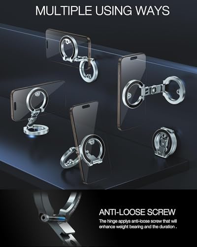 Mag Safe-Compatible Dual Magnetic Phone Holder for i Phone 12-16 Series – Portable Gym Stand with 1/4″ Tripod Mount in Sleek Silver – Ultimate Stability and Accessibility for Active Lifestyles