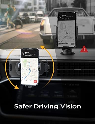 LISEN Ultra-Stable Car Phone Mount – Adjustable Vent Holder with Steel Hook Clip, Compatible with i Phone 15/14/13 Pro & Samsung Galaxy S22/S21 – Enhanced Airflow, Secure Grip & 360° Rotation for Safe Hands-Free Driving