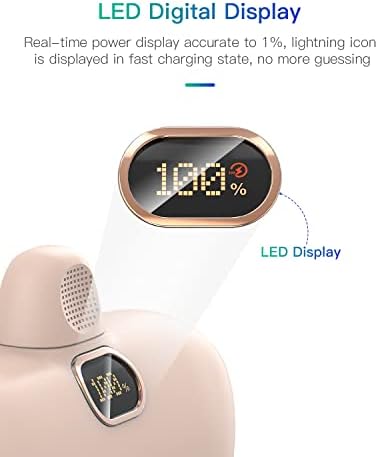 Kuulaa 5000 m Ah USB-C Power Bank with Built-in Plug – PD20 W Fast Charging Battery Pack for i Phone 15/16, Samsung S22/S23 & Android Devices – Compact Design with LCD Display for On-the-Go Convenience and Enhanced Compatibility