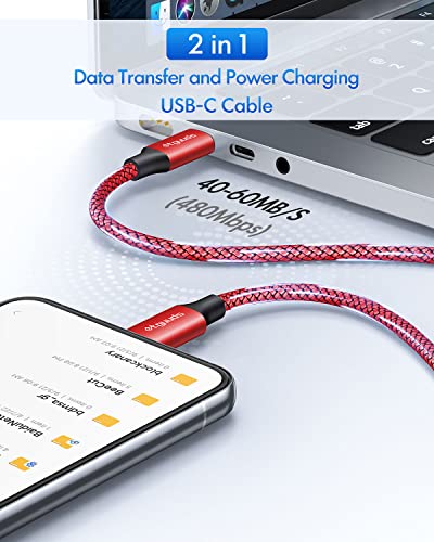 Ultra-Durable 16 ft USB C to USB C Cable – High-Speed PD Charging Cord with Braided Design, Ideal for Samsung Galaxy S21, Pixel, i Pad Pro 2020 & More – Unmatched Length for Ultimate Convenience and Performance