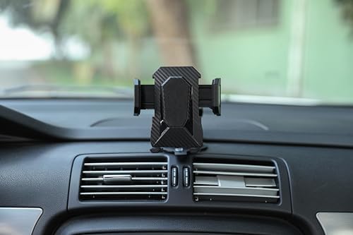 Universal 2-in-1 isuke Car Phone Holder for Dashboard and Windshield – Effortless One-Handed Operation Phone Cradle Compatible with i Phone, Samsung, Google Devices – Secure Grip & Adjustable Viewing Angles for Safe Driving Convenience