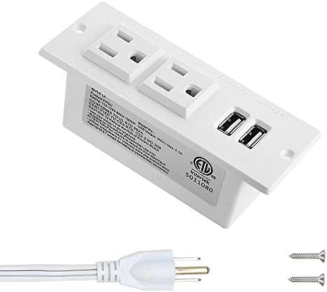 Recessed USB C Power Station for Fast Charging: 2 Outlets & 2 USB Ports (PD20 W & QC18 W) – Space-Saving Desktop Power Strip with Flat Plug for Easy Mounting on Desks, Sofas, Cabinets, and Nightstands (Sleek Black Finish) – Optimal Power Supply Solution for Home & Office Use