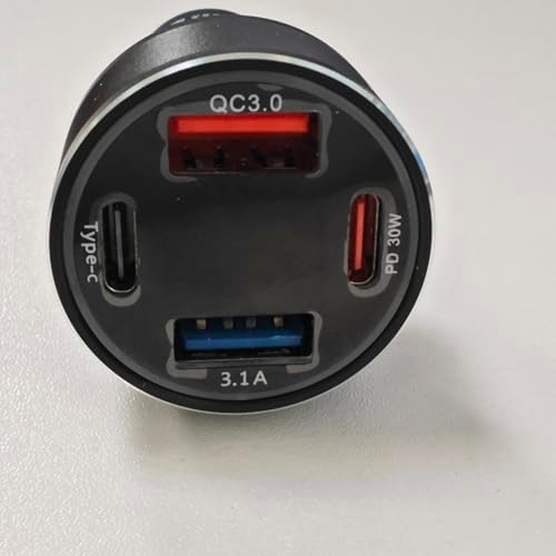 High-Power 65 W USB C Car Charger with 4 Fast Charging Ports, PD30 W Capability, Digital Voltage Display & 2 USB Cables – Ultimate Compatibility for i Phone 16/15/14/13, Samsung Galaxy S25/S24/S23, i Pads & More – Efficient On-the-Go Charging Solution