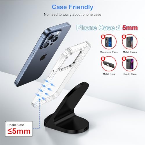 15 W Fast Wireless Charger Stand for Samsung & i Phone – Universal Charging Station for S24, S23, Z Flip 5, i Phone 15, Google Pixel 8 – Sleek Design with Anti-Slip Base & Smart LED Indicator for Effortless Power