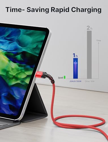 JSAUX Versatile 3-Pack USB C to USB C Cable Set – 100 W Fast Charging (10 ft, 6.6 ft, 3.3 ft) for Nintendo Switch, i Phone 16/15 Pro Max, Samsung Galaxy S25/S24, i Pad Pro – Durable, High-Speed Type C Charger Cables in Sleek Black Design for Ultimate Compatibility and Convenience