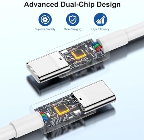 Elevate Your Charging Game with the i Phone 16 Charger Set: 6 ft Type C to C Cable & 3 USB-C Fast Charging Blocks for i Phone 16 Pro Max, 16, 15, 15 Plus, Air Pods Max 2 (2024) & Air Pods Pro 2 nd Gen – Maximum Speed & Compatibility for Effortless Power Anytime, Anywhere