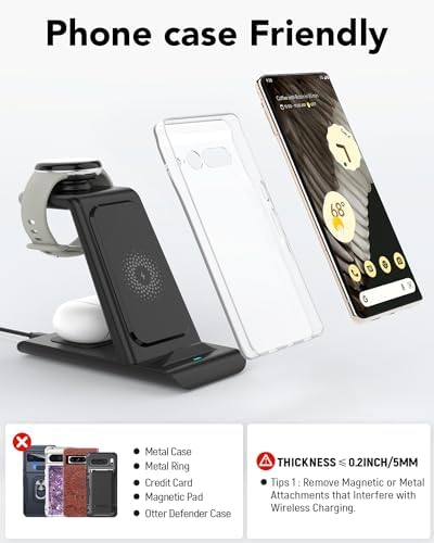 Advanced 3-in-1 Wireless Charging Hub for Google Pixel Devices – Power Up Your Pixel Watch 3/2, Pixel 9 Series, and Buds Pro/2 with Rapid Charging and Enhanced Safety Features – Sleek Multi-Device Organizer for a Tidy Workstation or Nightstand