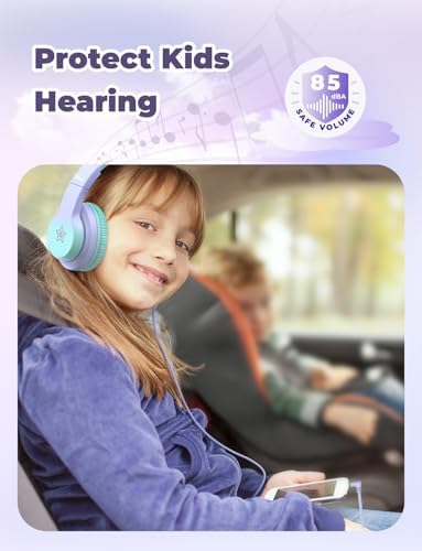 i Clever Kids Headphones: Safe 85 d B Volume-Limited Over-Ear Stereo Sound for Children – Foldable, Lightweight, and Compatible with i Pads and Computers for Easy Travel and Learning