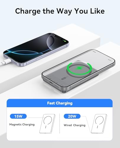 Ultra-Slim ORICO Kada Mag Safe 5000 m Ah Wireless Power Bank – Fast 20 W PD Charging with Type-C Cable – Essential Portable Charger for i Phone 12/13/14/15/16 Pro/Pro Max/Plus/Mini – Lightweight, Durable, and Magnetic Design for Effortless On-the-Go Power Solutions