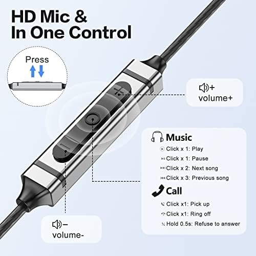 USB C Wired Earbuds with Advanced Noise-Cancellation for Ultimate Audio Clarity – Premium Sound Experience Compatible with Samsung Galaxy S25, i Phone 16, and Pixel 9 – Ergonomic In-Ear Design Featuring Magnetic Hold, Integrated Microphone, and Convenient Volume Control – Perfect for Music Enthusiasts and Professionals on the Go